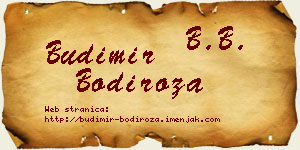 Budimir Bodiroža vizit kartica
